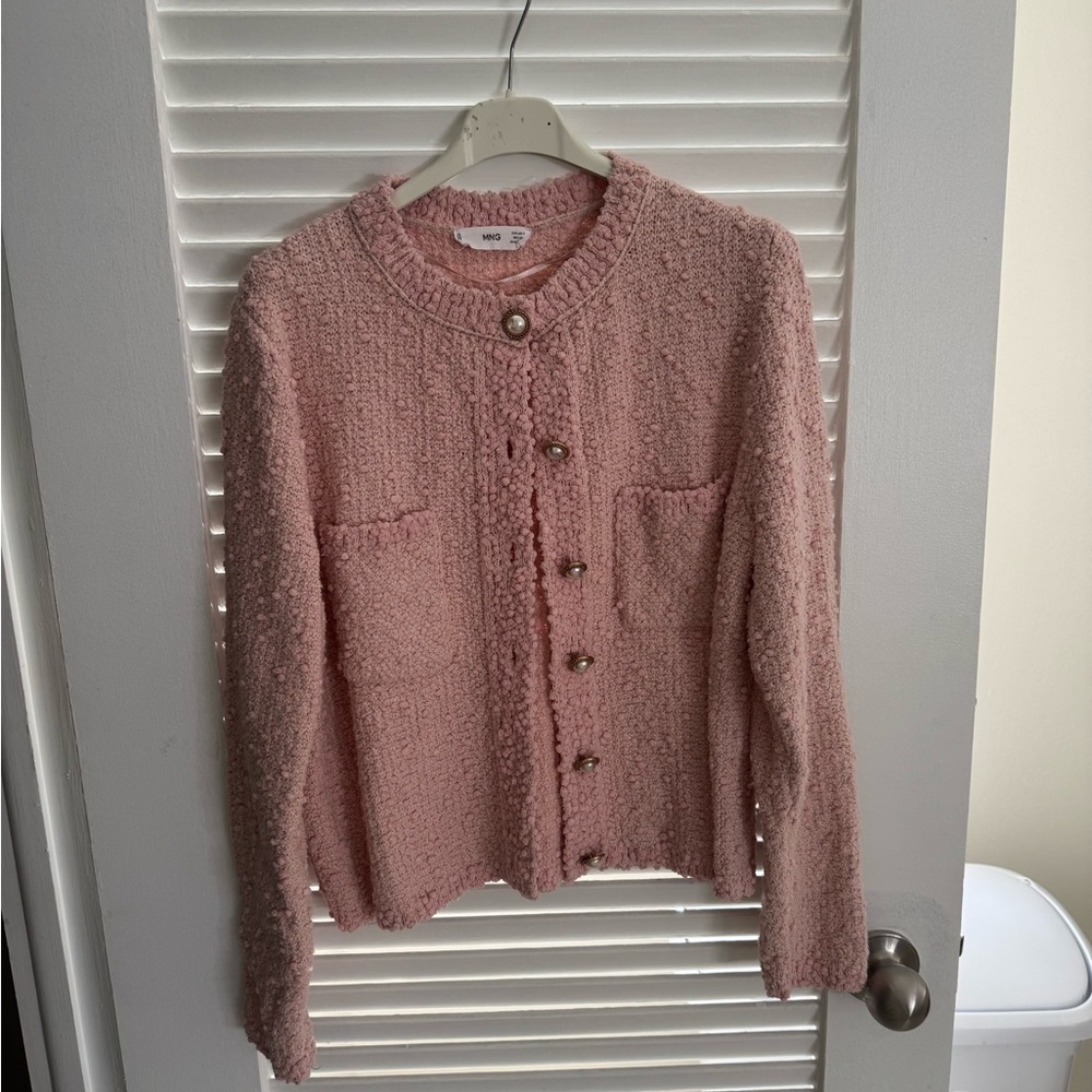 Chic Pink Button-Up Sweater